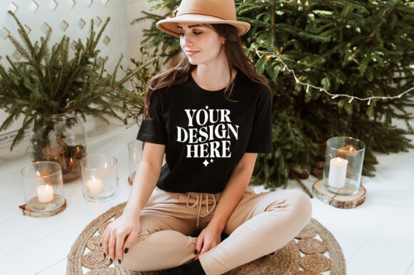 Christmas Bella Canvas 3001 Mockup 11 in Product Mockups