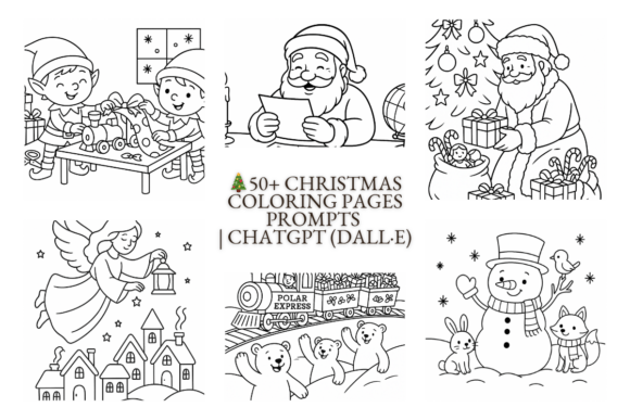 Christmas Coloring Pages Prompts for AI: Graphic Templates Review