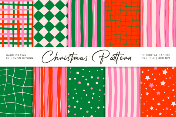 Christmas Seamless Pattern PNG Bundle: Patterns for Editorial Design