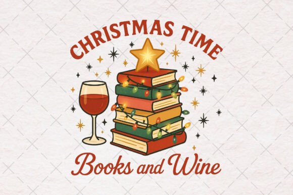 Christmas Time Books and Wine PNG: A Designer’s Review for T-Shirt Designs