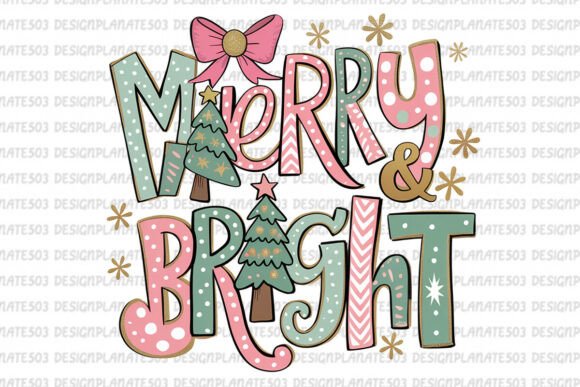 Merry and Bright, Christmas Png: A Holiday Illustration for Polished Content