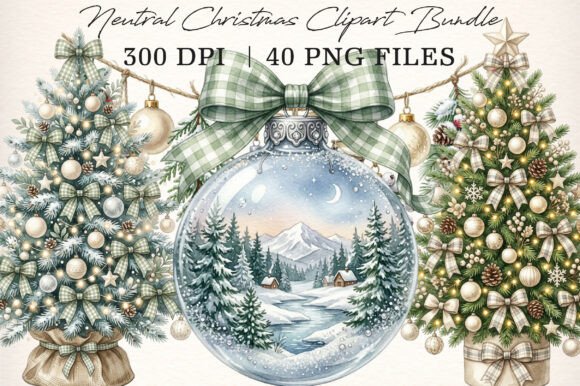 Neutral Christmas Clipart Bundle Review for Design Projects