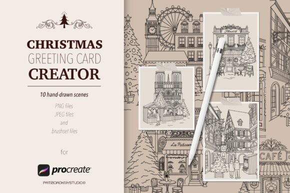 Procreate Christmas Scene Illustrations: Brushes for Branding