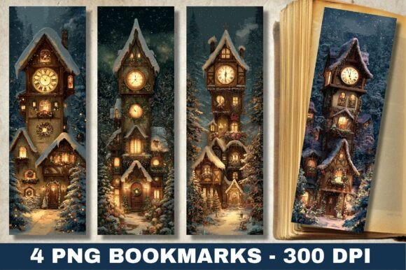 Santa s Village Christmas Scene Bookmark: Print Templates Review