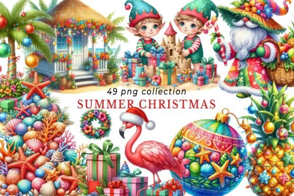 Summer Christmas Clipart PNG: A Brand Designer’s Review of Illustrations