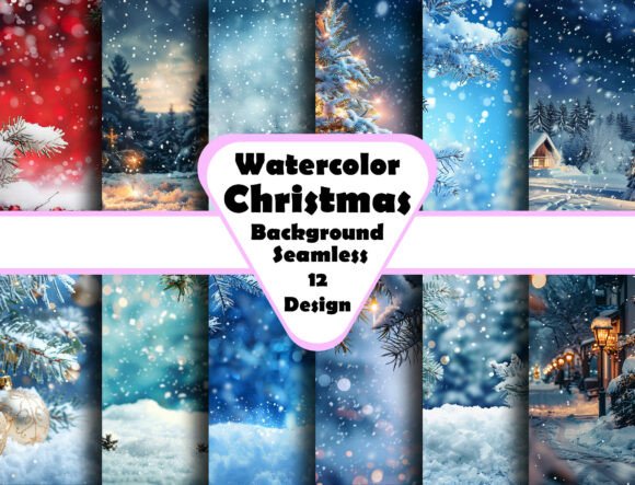 Watercolor Christmas Backgrounds Bundle Review