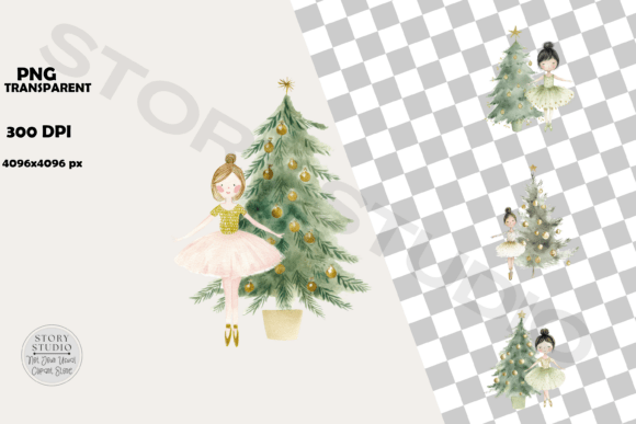 Whimsical Christmas Ballerina Art Set for Crafts