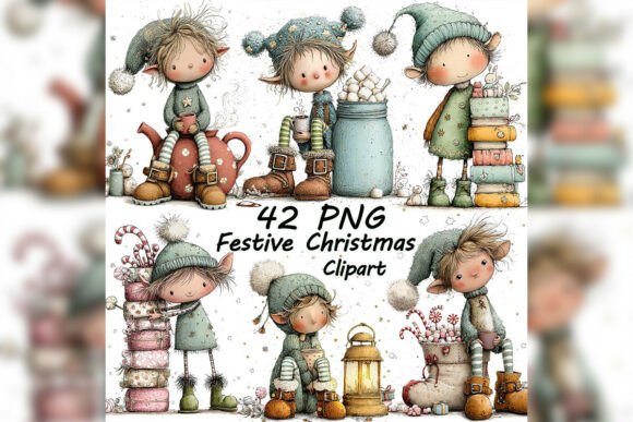 Whimsical Christmas Elf Clipart Set Review for Real Projects