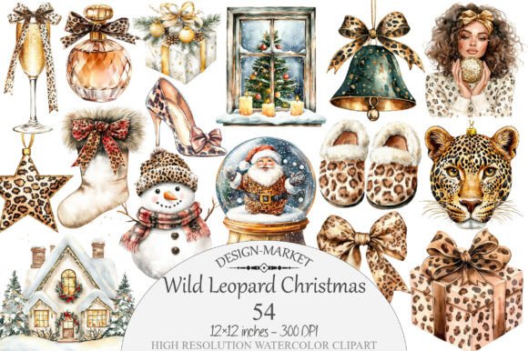 Wild Leopard Christmas Clipart: A Designer’s Perspective